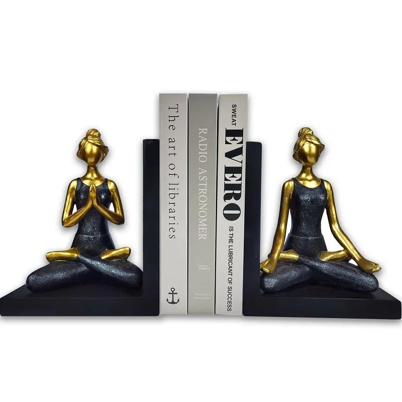 ZEN Decorative Resin Bookends - Non-Slip for Desks and Shelves