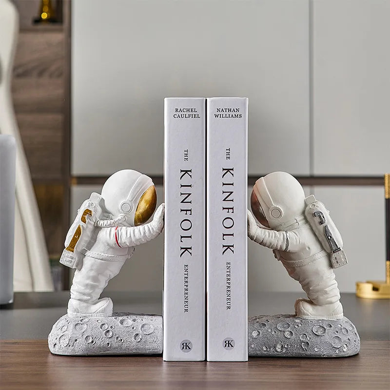 Serre-Livres Créatif Astronaute Nordique - Décoration Moderne pour Chambre d'Enfant et Bureau