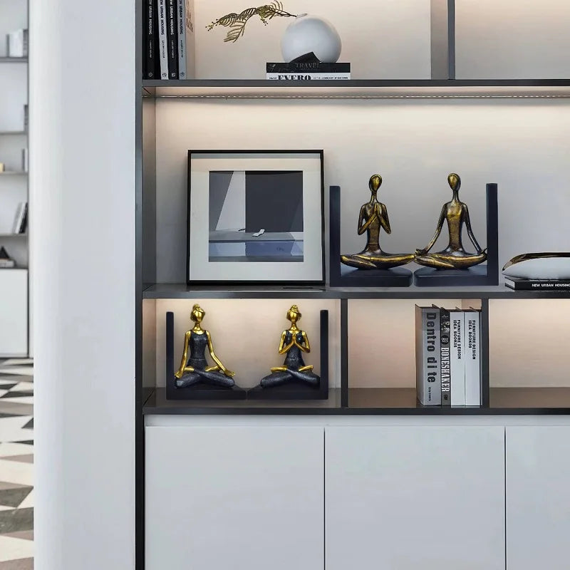 ZEN Decorative Resin Bookends - Non-Slip for Desks and Shelves