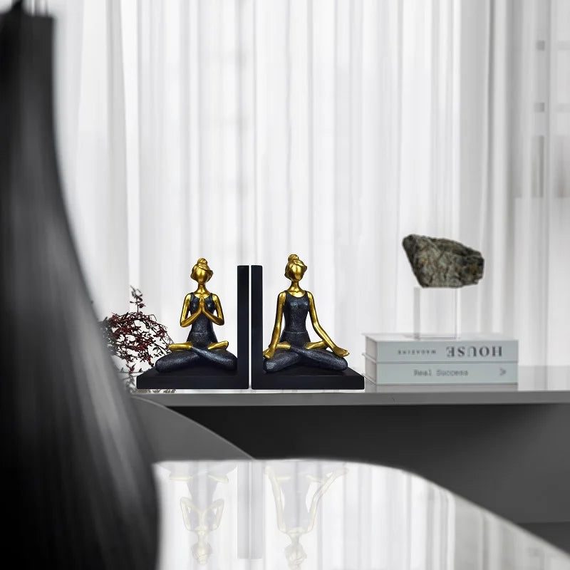 ZEN Decorative Resin Bookends - Non-Slip for Desks and Shelves
