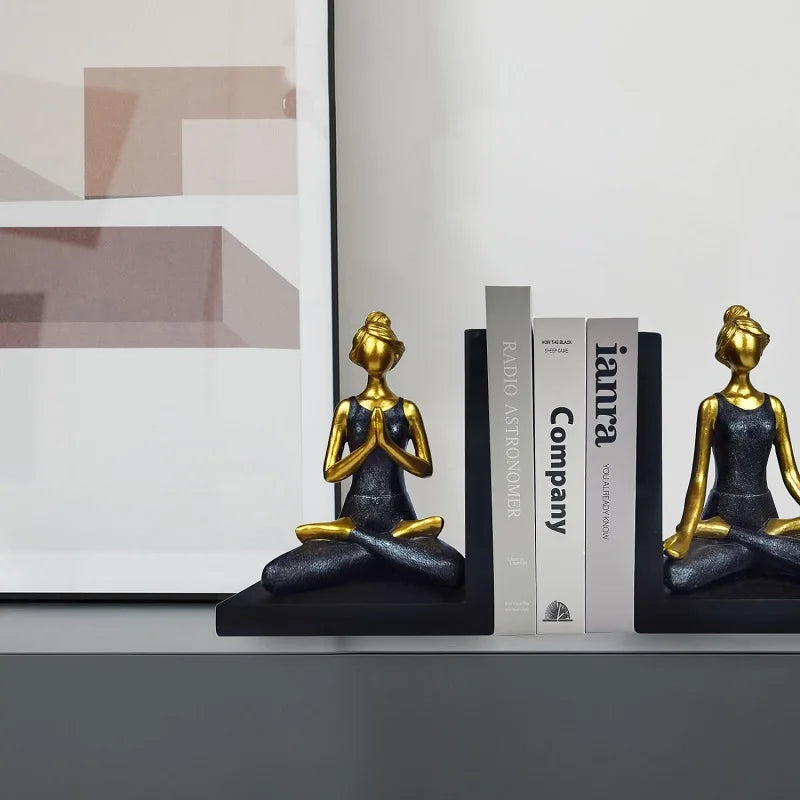 ZEN Decorative Resin Bookends - Non-Slip for Desks and Shelves