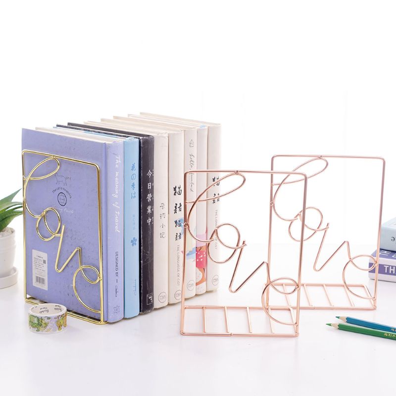 Serre-livres en métal en forme d'amour créatif