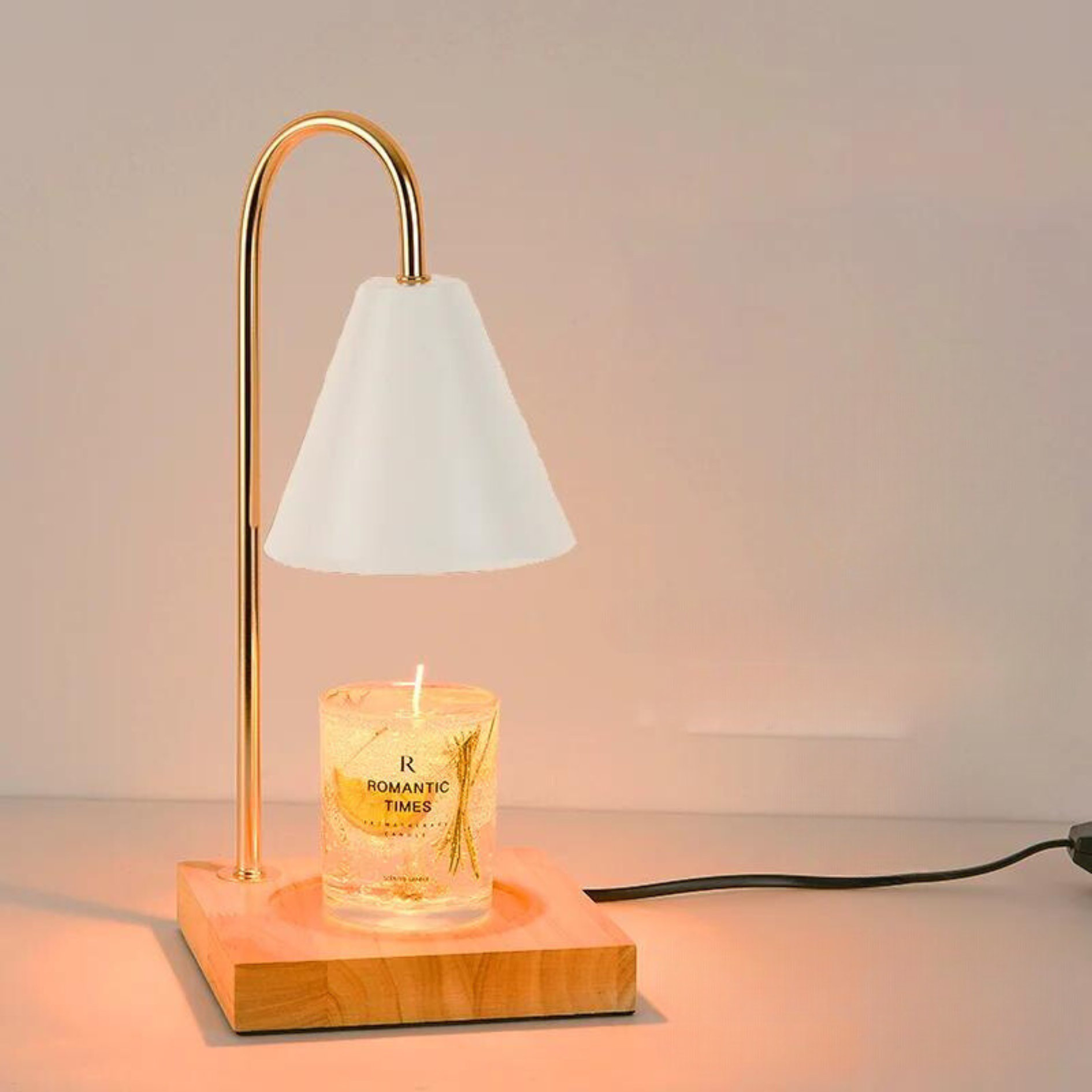 Lampe Chauffe-Bougie Rétro avec Minuterie - Lampe d'Arômatherapie