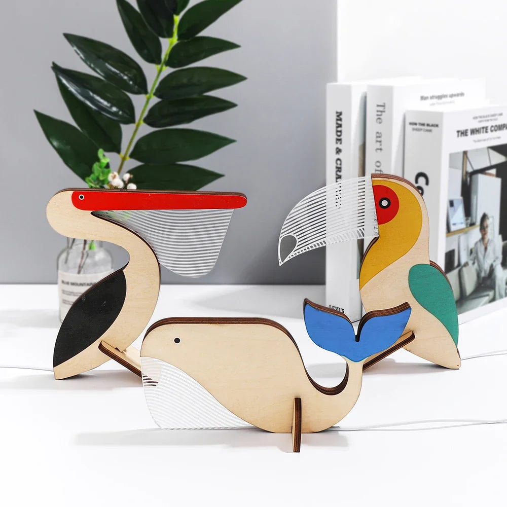 Veilleuse LED Animaux en Bois et Acrylique - Toucan