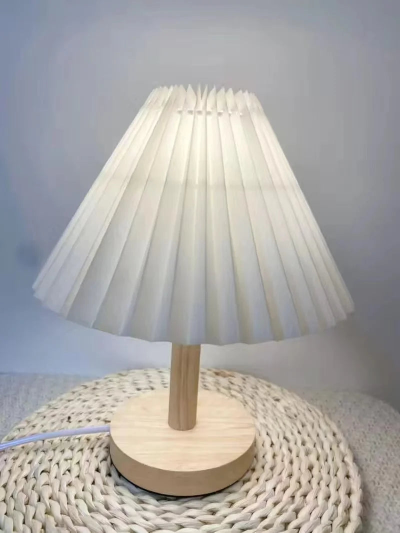 Lampe de Table Plissée Nordique - Éclairage d'Ambiance