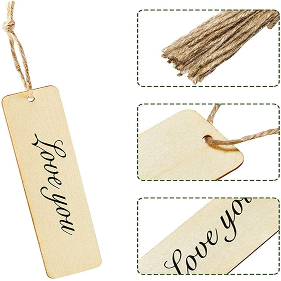 Customizable blank natural wood bookmark