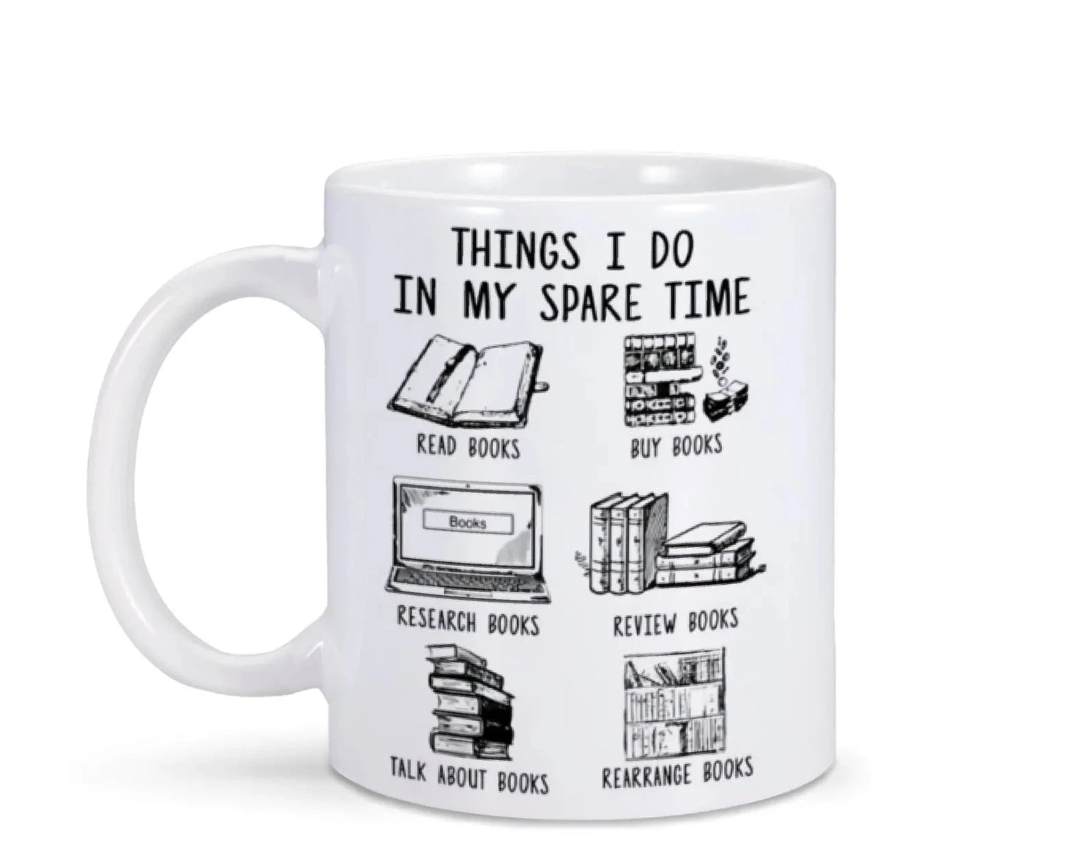 Mug pour Amoureux des Livres - "Things I Do in My Spare Time"