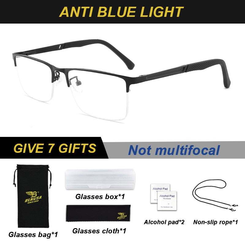 Lunettes en metal anti-lumière bleue pour hommes