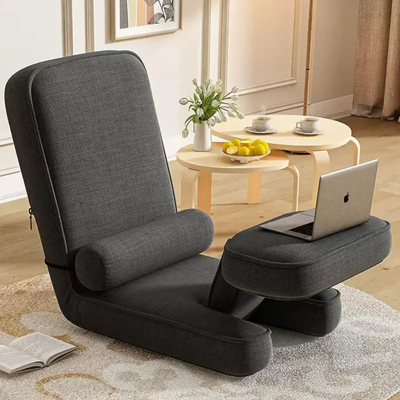 Canapé Lit Paresseux 4-en-1 Ajustable - Chaise Longue Pliable à 15 Positions avec Oreiller