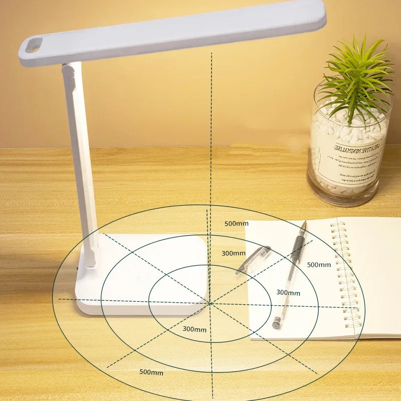 Lampe de Bureau Pliante Rechargeable - Lumière LED Tactile pour Protection des Yeux