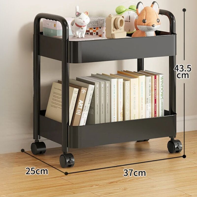 Low Rotating Bookcase with 4 Casters - Mobile Storage Solution